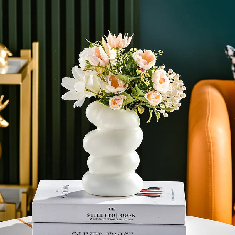 Vaso Minimalista Espiral Nórdico para Decoração